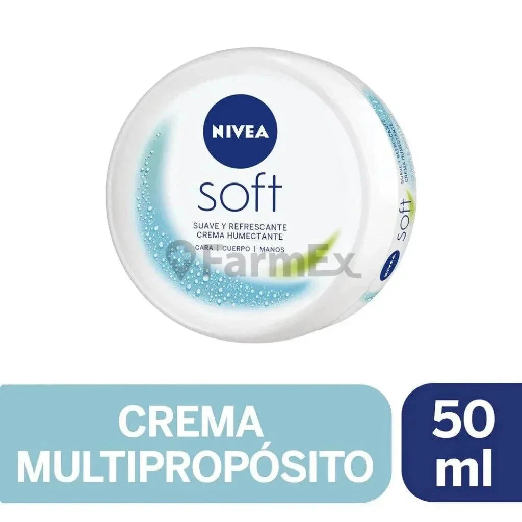 Crema Nivea "Soft" Cara - Cuerpo - Manos x 50 mL Farmex-Fonasa-Persistente